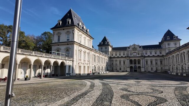 Courtyard of the Castle of Valentino in Turin, Italy
