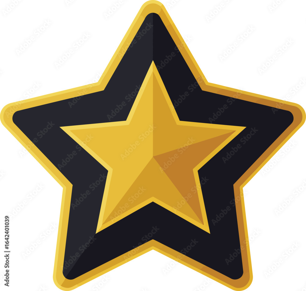 Aufkleber star icon vector with gold and black colors in a simple design for graphic and digital use