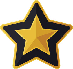 Obraz premium Star icon vector with gold and black colors in a simple design for graphic and digital use 
