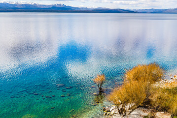 On the shores of Lake Nahuel Huapi, very close to the city of Bariloche, Rio Negro Province,...