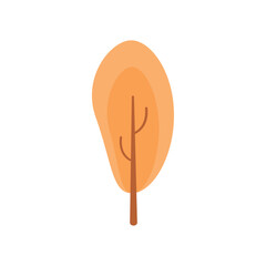 Simple oval autumn leaf shape. Vector