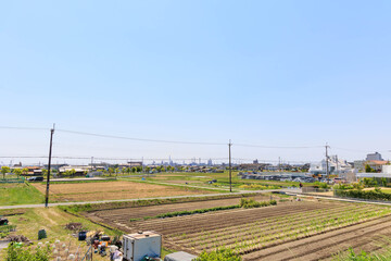田舎にある田園風景（兵庫県加古郡）