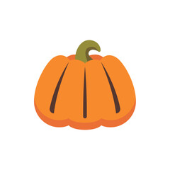 Orange pumpkin with green stem. Vector
