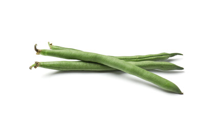 Fresh green pea pods isolated on white
