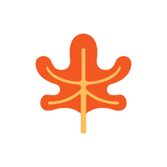 Orange oak leaf autumn design. Vector