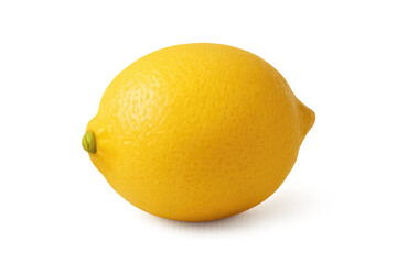 Ripe yellow lemon isolated on transparent background