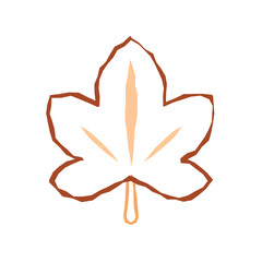 Chestnut leaf outline design. Vector