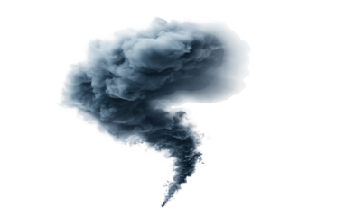 Dynamic tornado emoji rotating rapidly symbolizing violent storms and natural disaster themes isolated on transparent background PNG