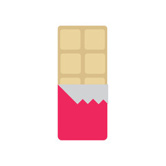 White chocolate bar pink wrapper. Vector
