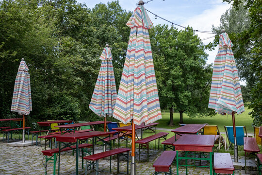 Empty garden cafe in the park