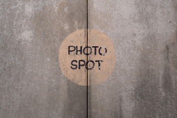 "Photo Spot" Mark on Concrete