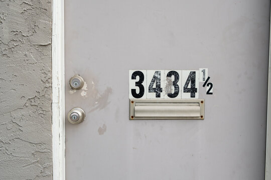 Door Marked with Address "3434 &frac12;"