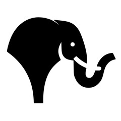 Simple elephant logo silhouette vector design