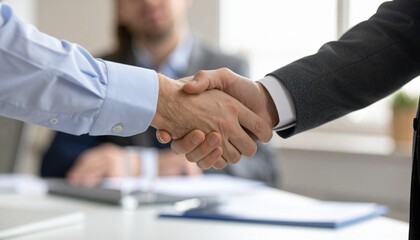 契約締結後に握手するビジネスマン