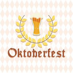 Oktoberfest beer emblem. Vector
