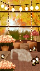 Fall Autum Theme For Phone Wallpaper Or Background. Backkground  For Cover, Note Or Banner