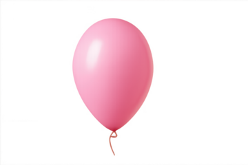 Pink balloon floating with transparent background for compositing