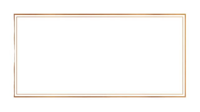Elegant rectangular gold border frame with thin lines and accents transparent background - Powered by Adobe