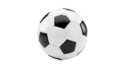 Obraz premium A close up view of a black and white soccer ball centered on a solid black studio background space