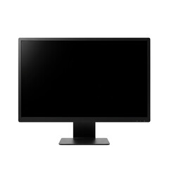 Modern flat screen monitor with a dark screen isolated on transparent background