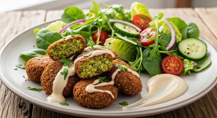 Falafel wrap with salad vegetables