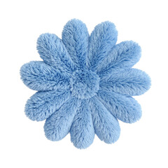 Soft blue plush flower design isolated background image