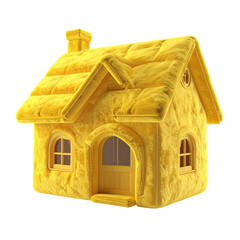Stylized golden house model isolated illustration