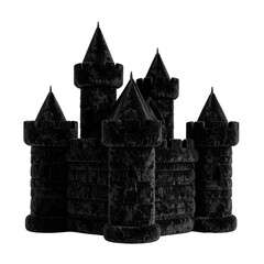 Stylized dark gray castle illustration