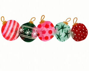 Watercolour Christmas baubles