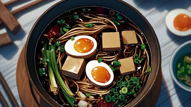 Delicious Animated Ramen Bowl