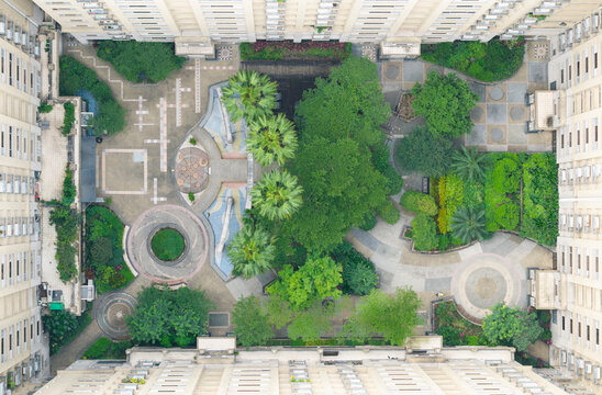 Urban Courtyard Garden Aerial View
