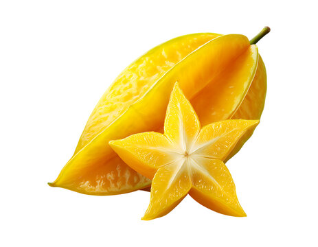 Carambolo Star Fruit (averrhoa carambola)
 isolated on a transparent background