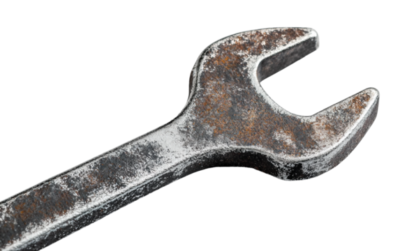 Realistic Wrench Emoji with Steel Shiny Surface Representing Construction and Repair Tools isolated on transparent background PNG