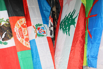 Colorful flags of the World Displayed Together
