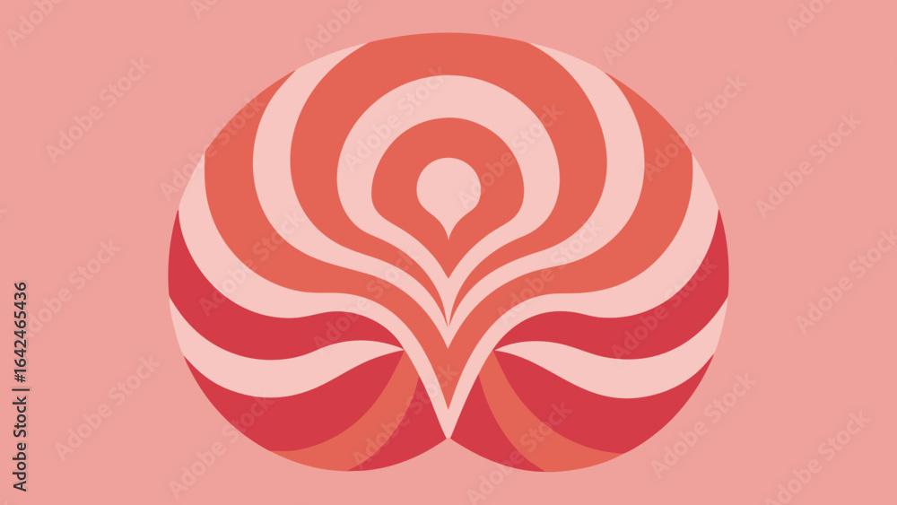 Aufkleber abstract circular pattern with concentric red and pink stripes circle