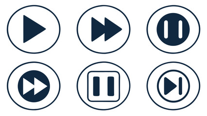 Six Minimalist Nature Icons: Mountains, Forests, and Fields in Circular Frames.