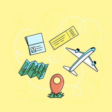 Flying to the destination.