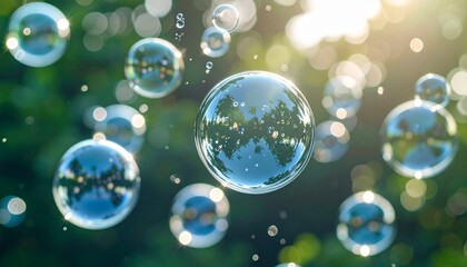 Close-up of Water Bubbles in Different Environments


