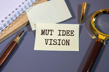 text courage idea vision on white paper