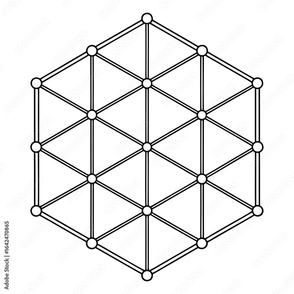 Aufkleber aether grid precise technical line drawing.