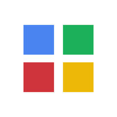 Four cube in different colors 