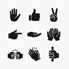 Solid Hand Silhouette Icons