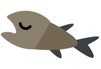 An illustration of a weakened fish affected by marine pollution and water contamination. Suitable for environmental awareness campaigns, educational projects, sustainability materials, and ocean conse