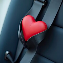red heart on a black background