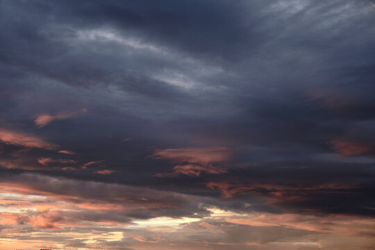 Closeup of the sunset sky before the typhoon