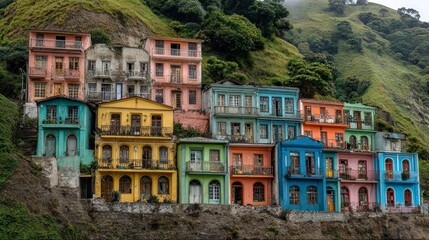 Obraz premium Colorful buildings on a hillside