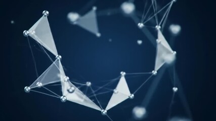 A clean and mesmerizing high-tech abstract background video. The animation features a shimmering plexus network of silver lines and nodes, constantly connecting and disconnecting in a dynamic  - Powered by Adobe
