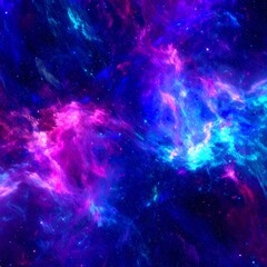 Fototapeta premium Abstract vibrant cosmic nebula