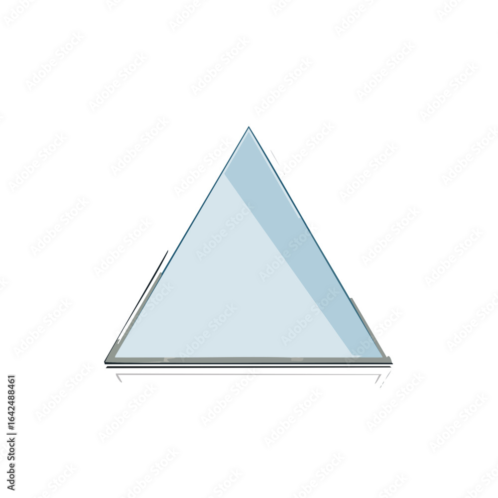 Poster 3d rendering of transparent triangle 2