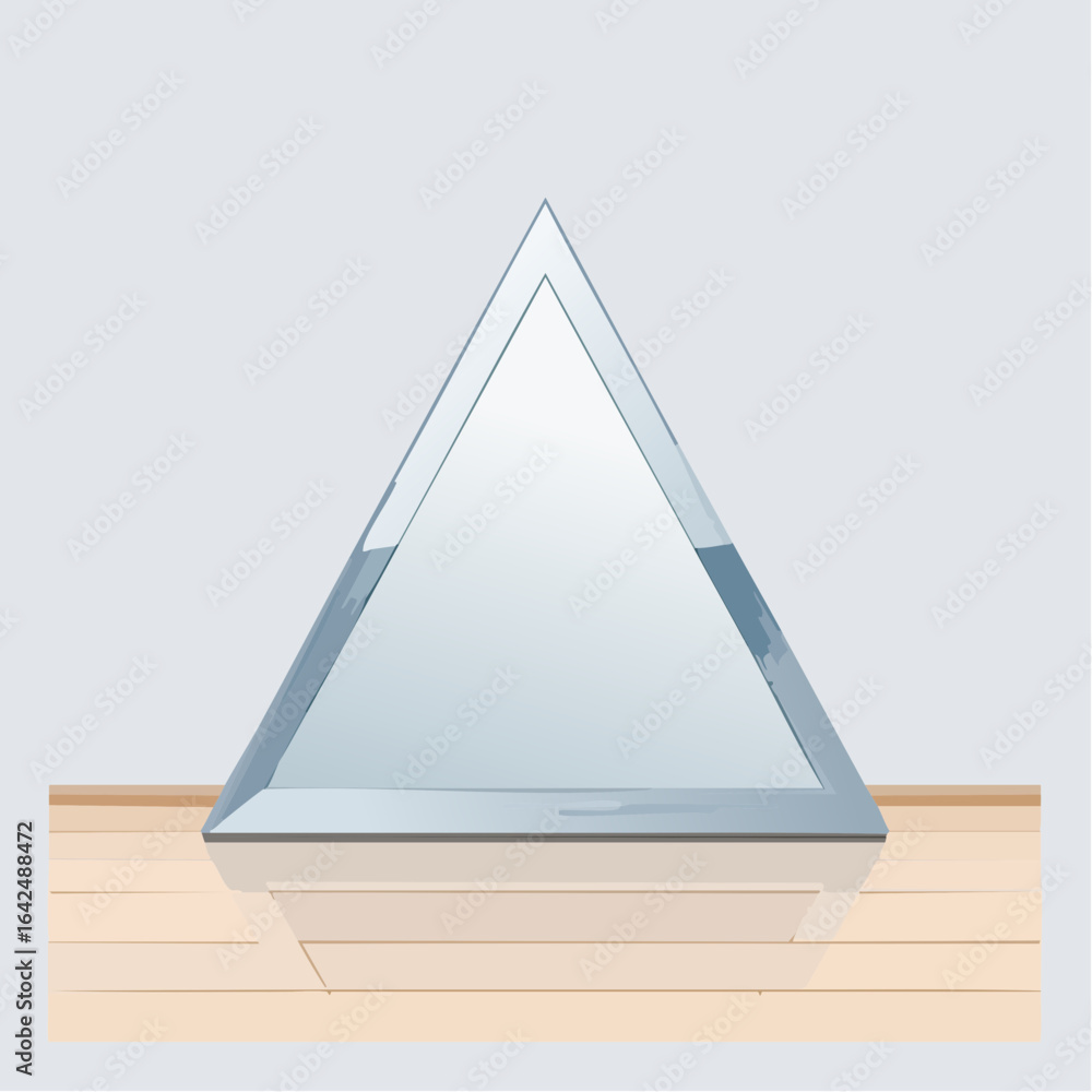 Poster 3d rendering of transparent triangle 1